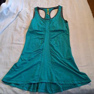 Lole women's size X Large teal racerback dress, built in bra, EUC
